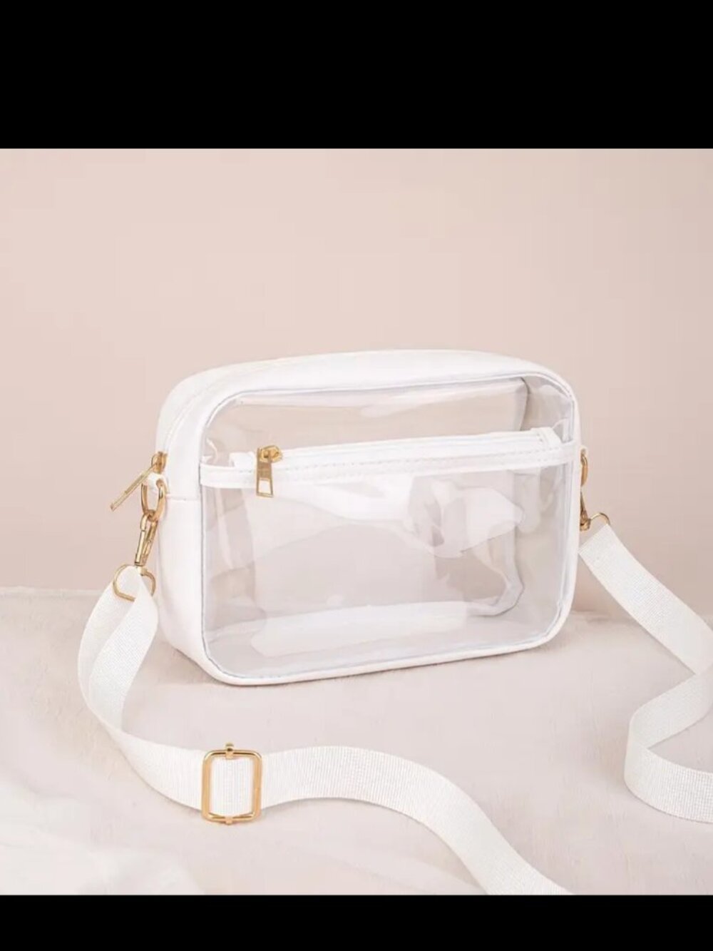 Transparent crossbody camera bag NWT SILVER HARDWARE ZIP CLOSURE